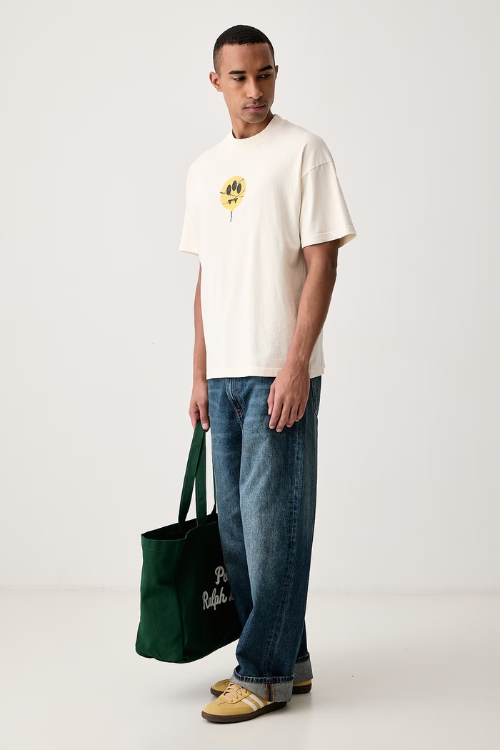 Barrow T-shirt bawełniany F6BWUATH025 beżowy AW26