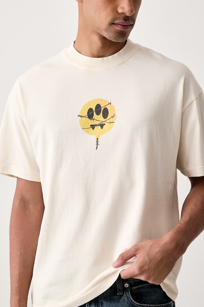 T-shirt bawełniany Barrow F6BWUATH025 beżowy