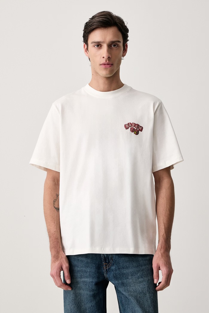 Odzież Barrow T-shirt bawełniany F6BWUATH020 biały