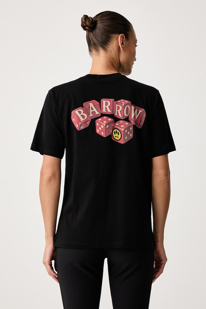 Barrow T-shirt pamut F6BWUATH020 fekete AW26