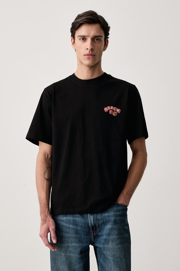 Odzież Barrow T-shirt bawełniany F6BWUATH020 czarny
