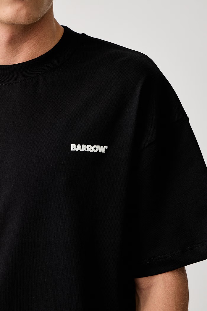 T-shirt bawełniany Barrow F6BWUATH019 czarny