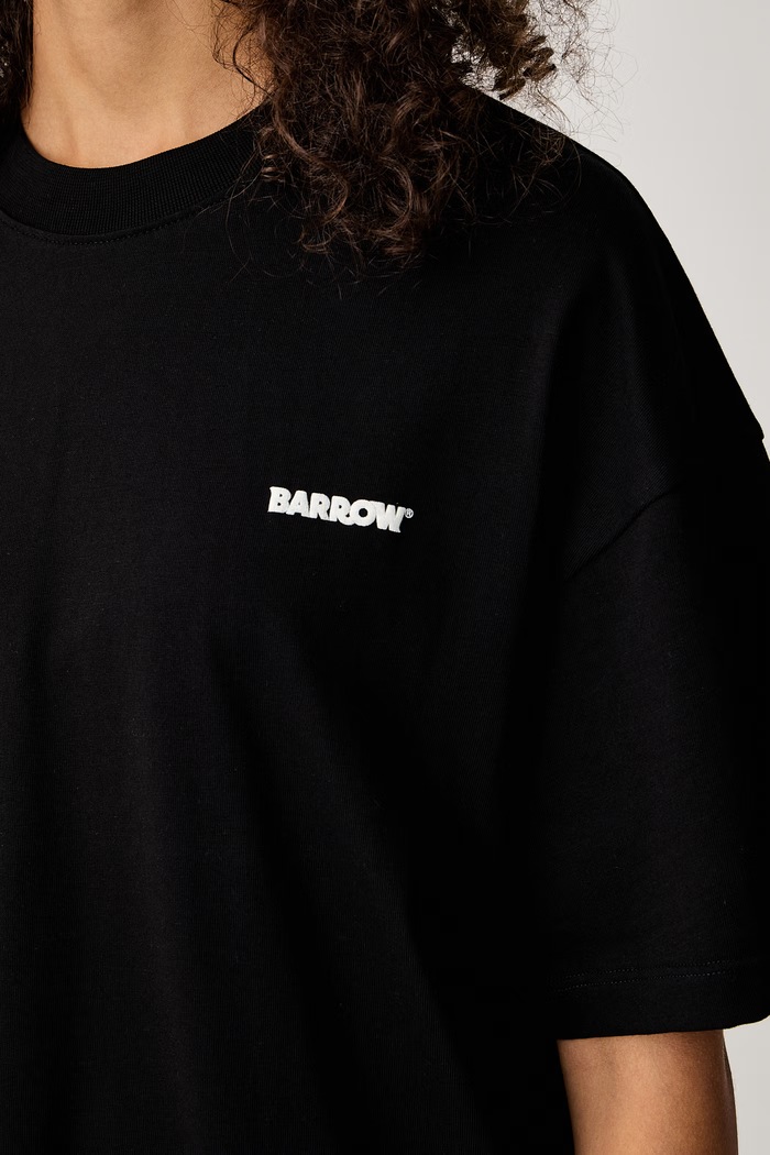 T-shirt βαμβακερό Barrow F6BWUATH019 μαύρο