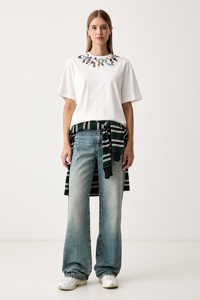 Barrow T-shirt bawełniany F6BWUATH014 biały AW26