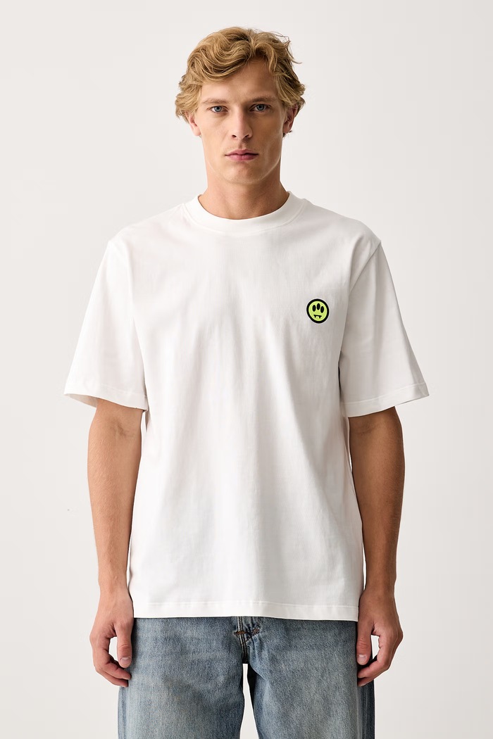 Barrow T-shirt bawełniany biały F6BWUATH013