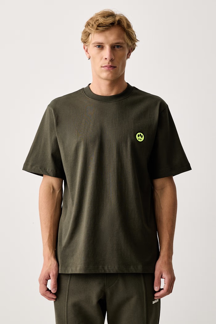 Barrow T-shirt bawełniany zielony F6BWUATH013