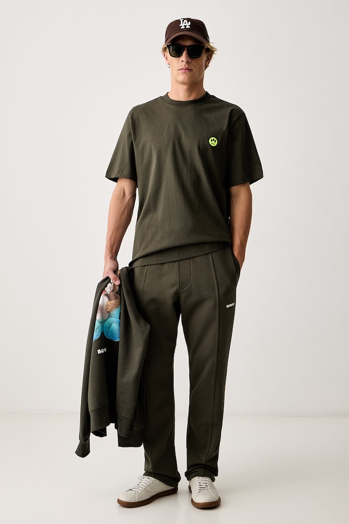 Barrow T-shirt bawełniany F6BWUATH013 zielony AW26