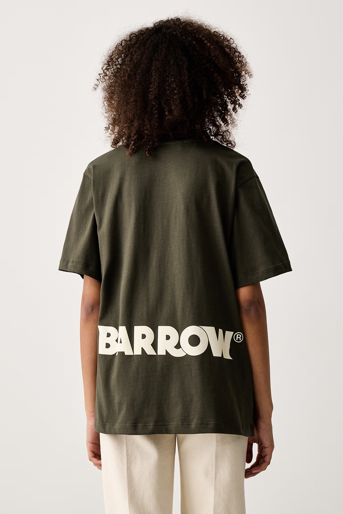 Ρούχα Barrow T-shirt βαμβακερό F6BWUATH013 πράσινο
