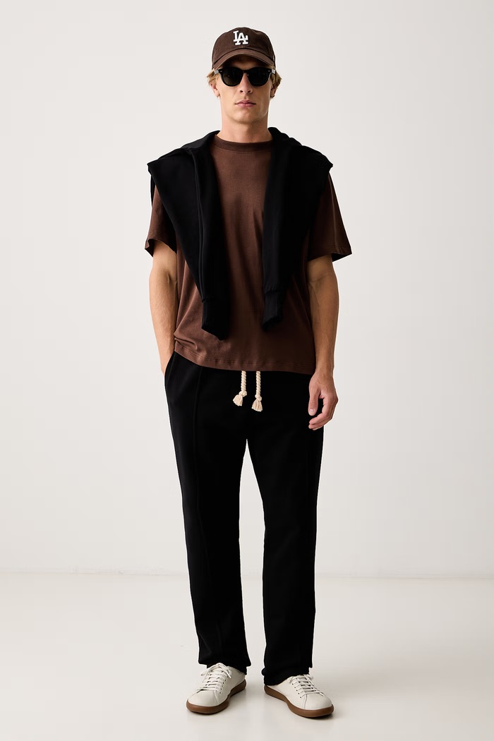 Barrow T-shirt bawełniany F6BWUATH013 brązowy AW26
