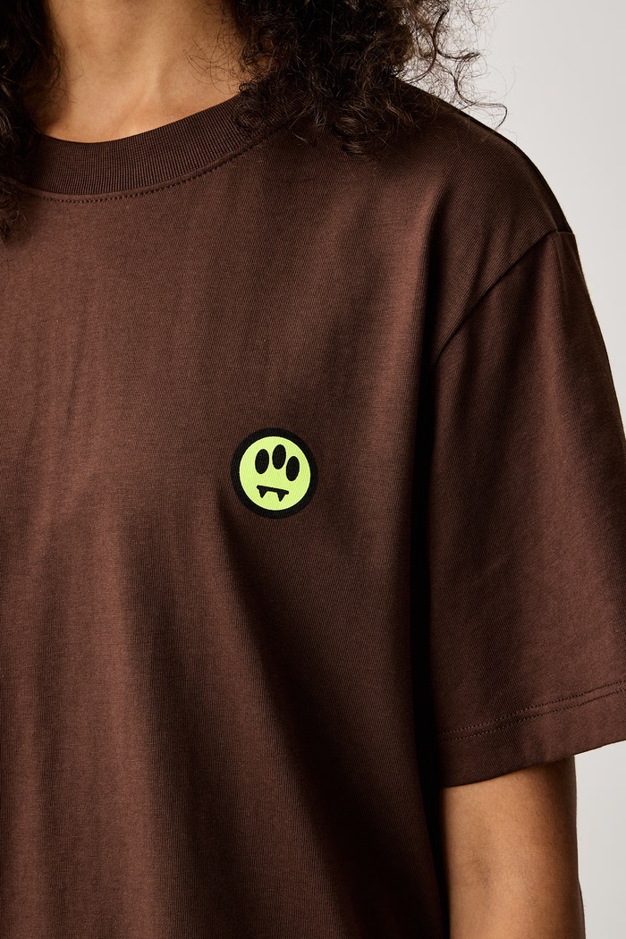 T-shirt βαμβακερό Barrow F6BWUATH013 καφέ