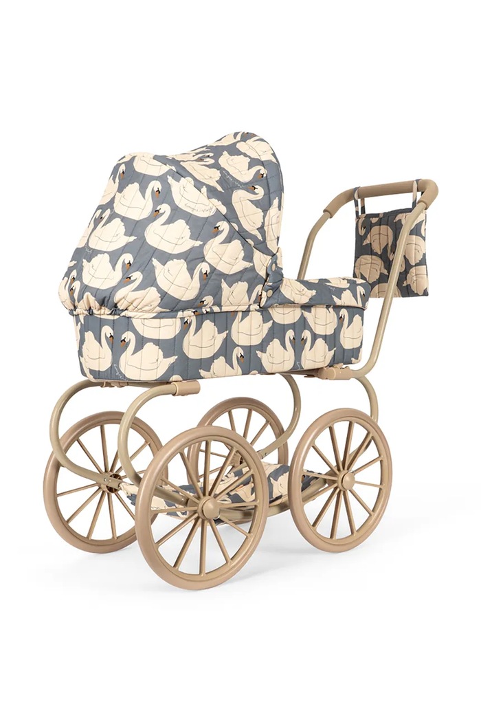 Dziewczynka Konges Sløjd Wózek dla lalek dziecięcy bawełniany MINNIE DOLL PRAM KS106167.9BY2 biały