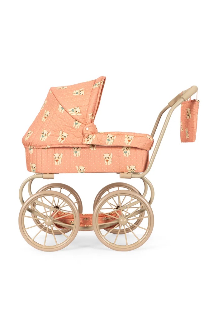 Dziewczynka Konges Sløjd Wózek dla lalek dziecięcy bawełniany MINNIE DOLL PRAM KS106167.9BY2 pomarańczowy
