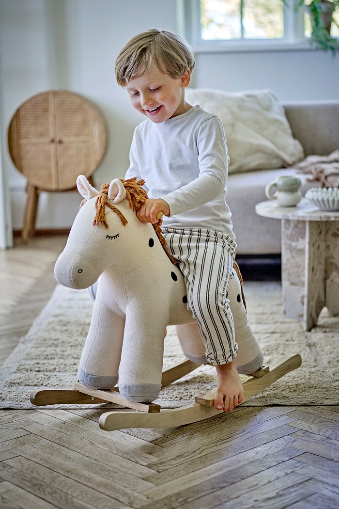 Bloomingville MINI Koń na biegunach dziecięcy Merlen Rocking Toy biały 82062144