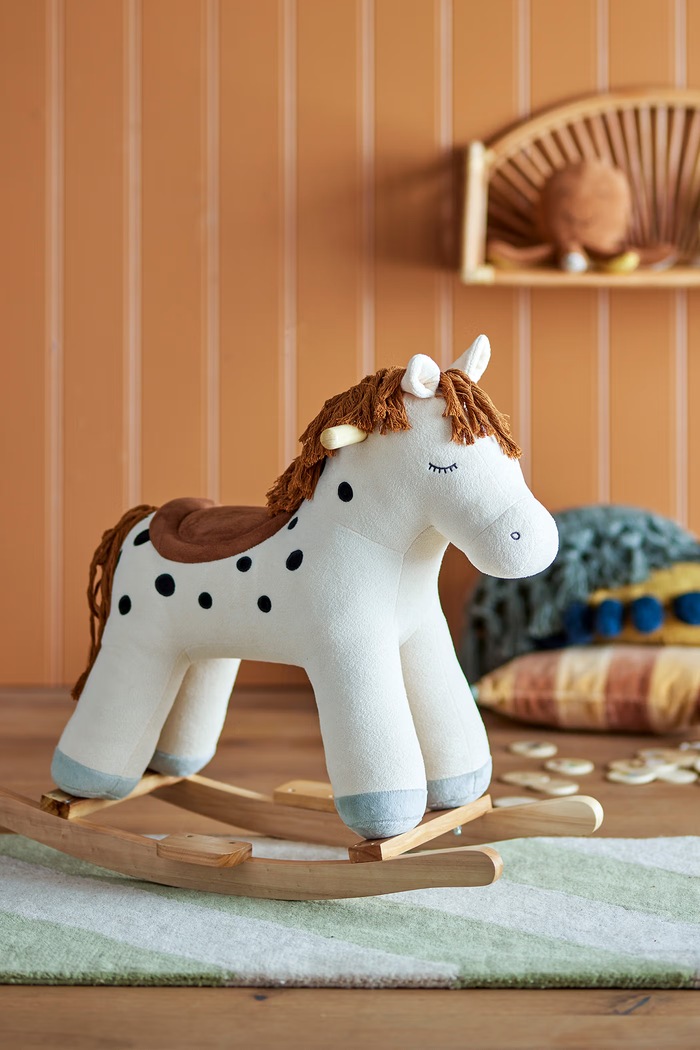 Koń na biegunach dziecięcy Merlen Rocking Toy Bloomingville MINI biały 82062144