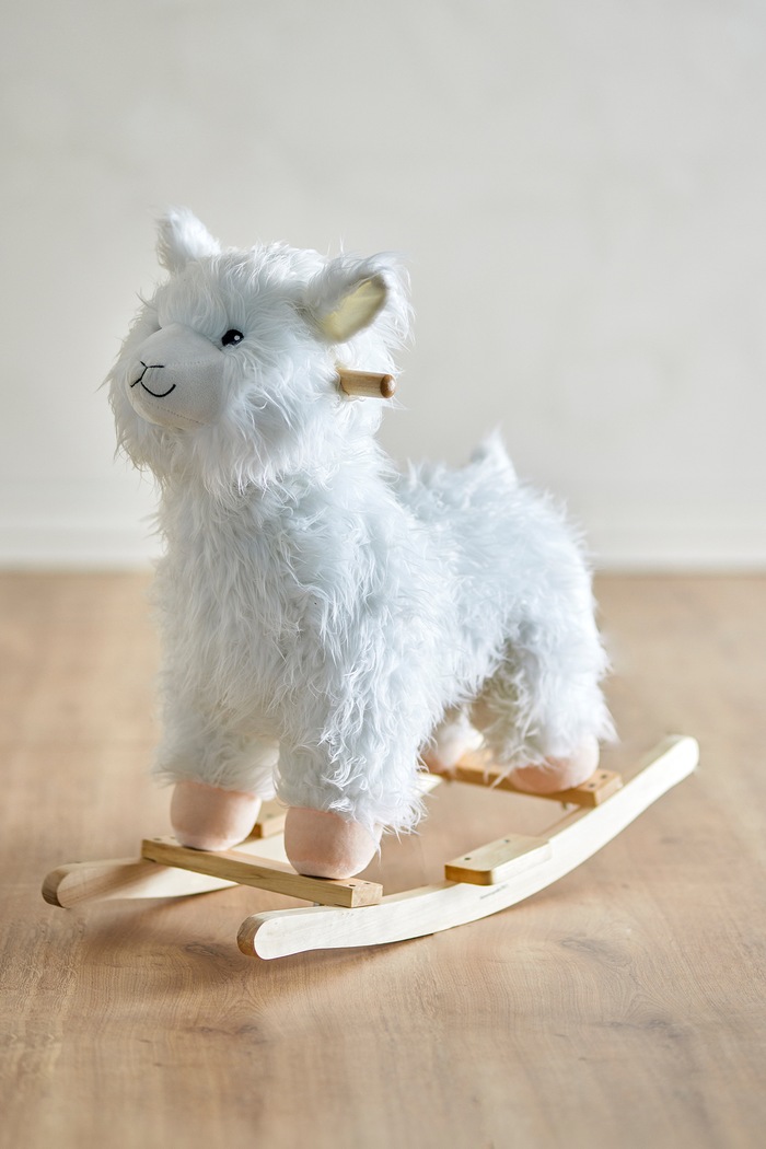 Koń na biegunach dziecięcy Kinto Rocking Toy, Lama Bloomingville MINI biały 82046235