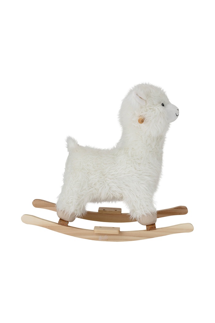 Chłopiec Bloomingville MINI Koń na biegunach dziecięcy Kinto Rocking Toy, Lama 82046235 biały