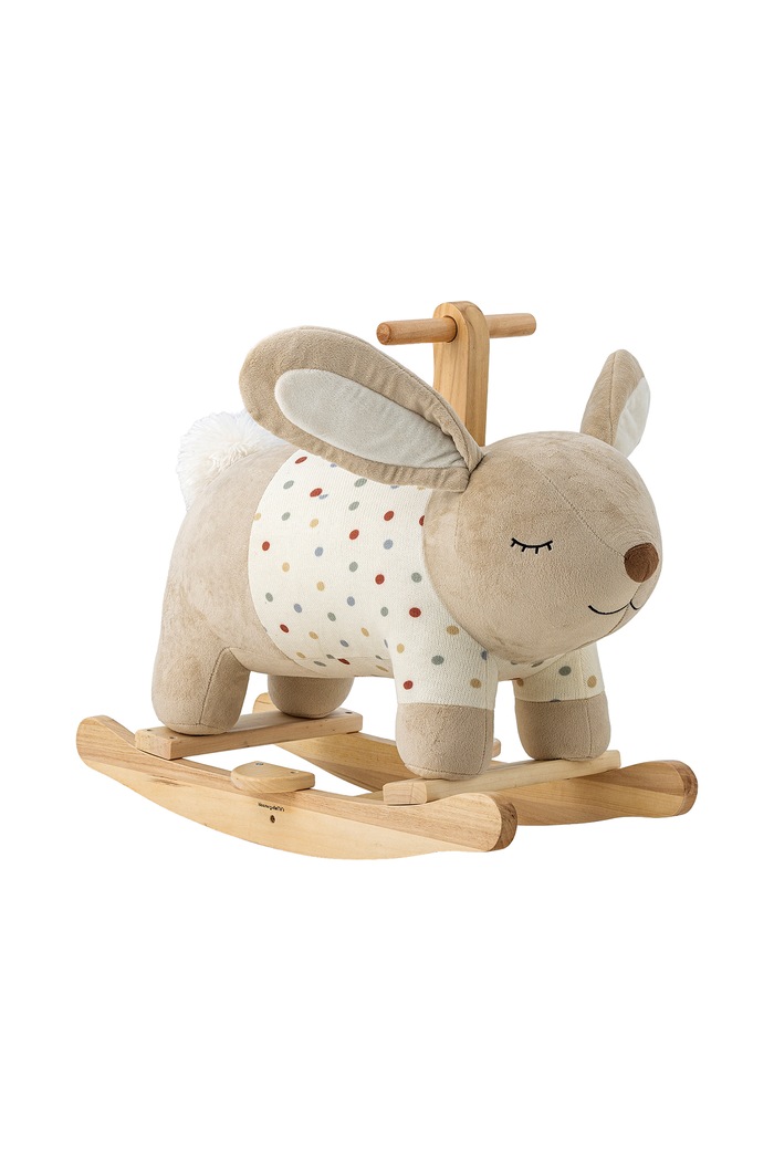 Bloomingville MINI Koń na biegunach dziecięcy Villja Rocking Toy, Rabbit 82063160 beżowy AW26