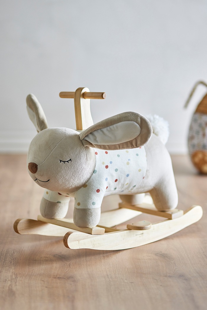 Koń na biegunach dziecięcy Villja Rocking Toy, Rabbit Bloomingville MINI 82063160 beżowy