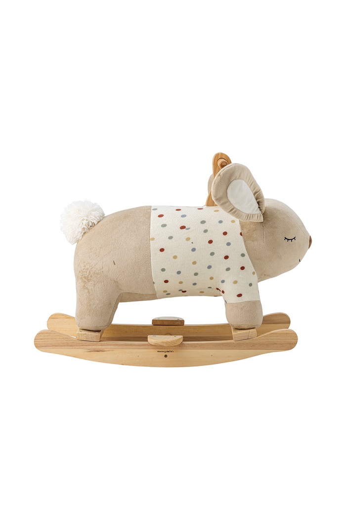 Chłopiec Bloomingville MINI Koń na biegunach dziecięcy Villja Rocking Toy, Rabbit 82063160 beżowy