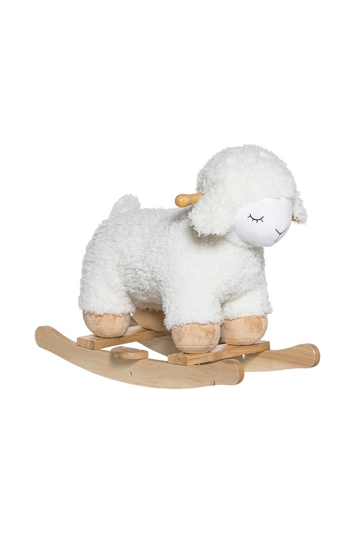 Bloomingville MINI Koń na biegunach dziecięcy Laasrith Rocking Toy, Sheep 56605629 biały AW26