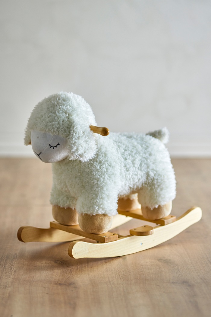 Koń na biegunach dziecięcy Laasrith Rocking Toy, Sheep Bloomingville MINI 56605629 biały