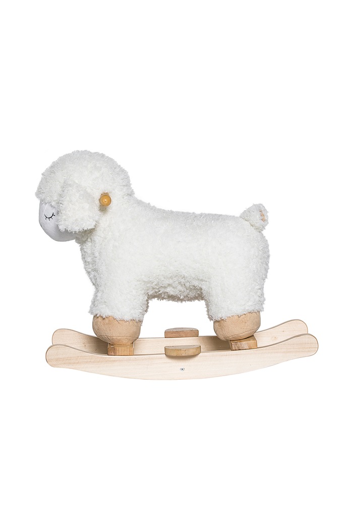 Chłopiec Bloomingville MINI Koń na biegunach dziecięcy Laasrith Rocking Toy, Sheep 56605629 biały