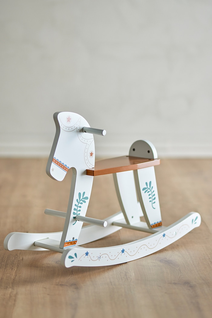 Koń na biegunach dziecięcy Ruddy Rocking Toy Bloomingville MINI 82062080 biały