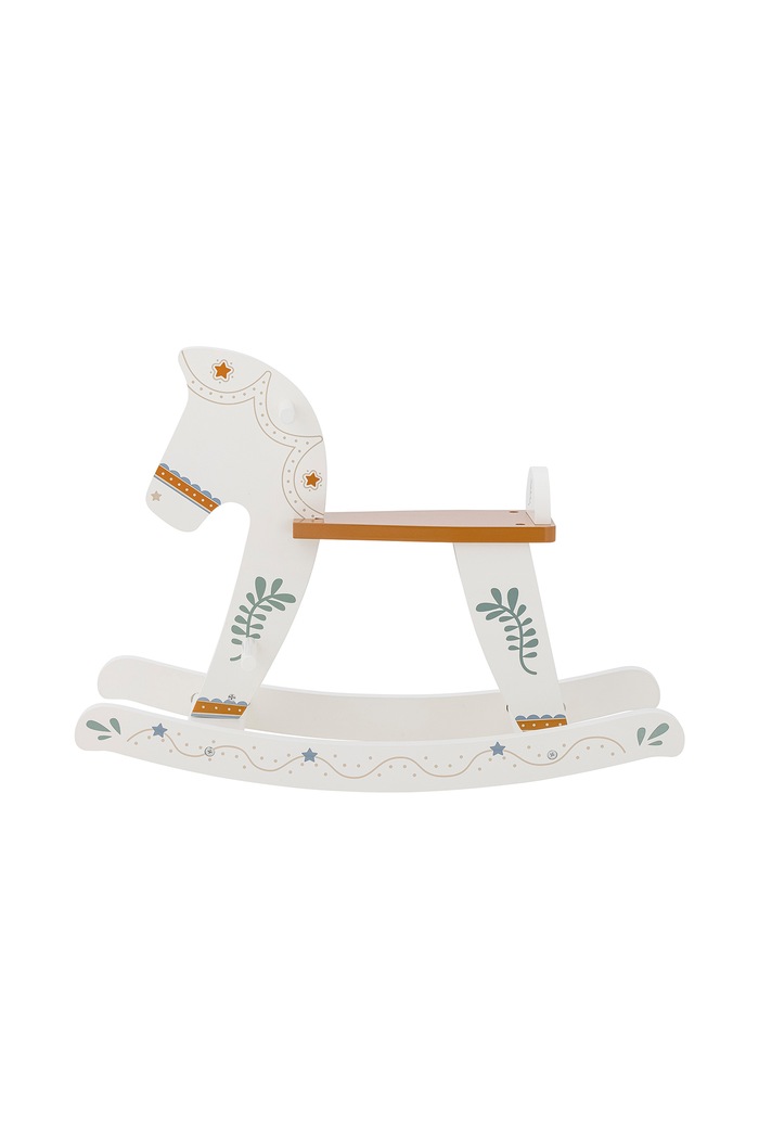 Chłopiec Bloomingville MINI Koń na biegunach dziecięcy Ruddy Rocking Toy 82062080 biały