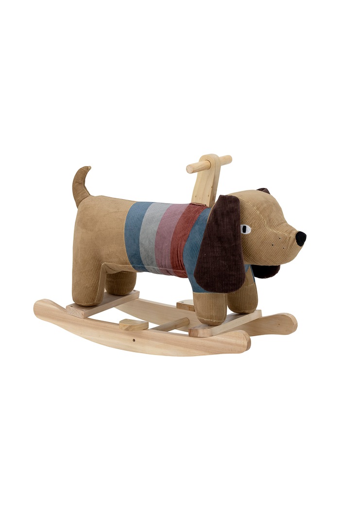Bloomingville MINI Koń na biegunach dziecięcy Charlie Rocking Toy, Dog 82054120 beżowy AW26