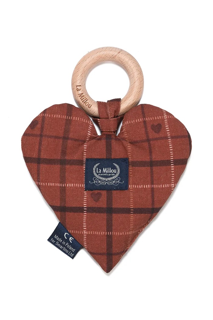 La Millou Hryzátko detské bavlnené MOO MEADOW PLAID oranžová 156703