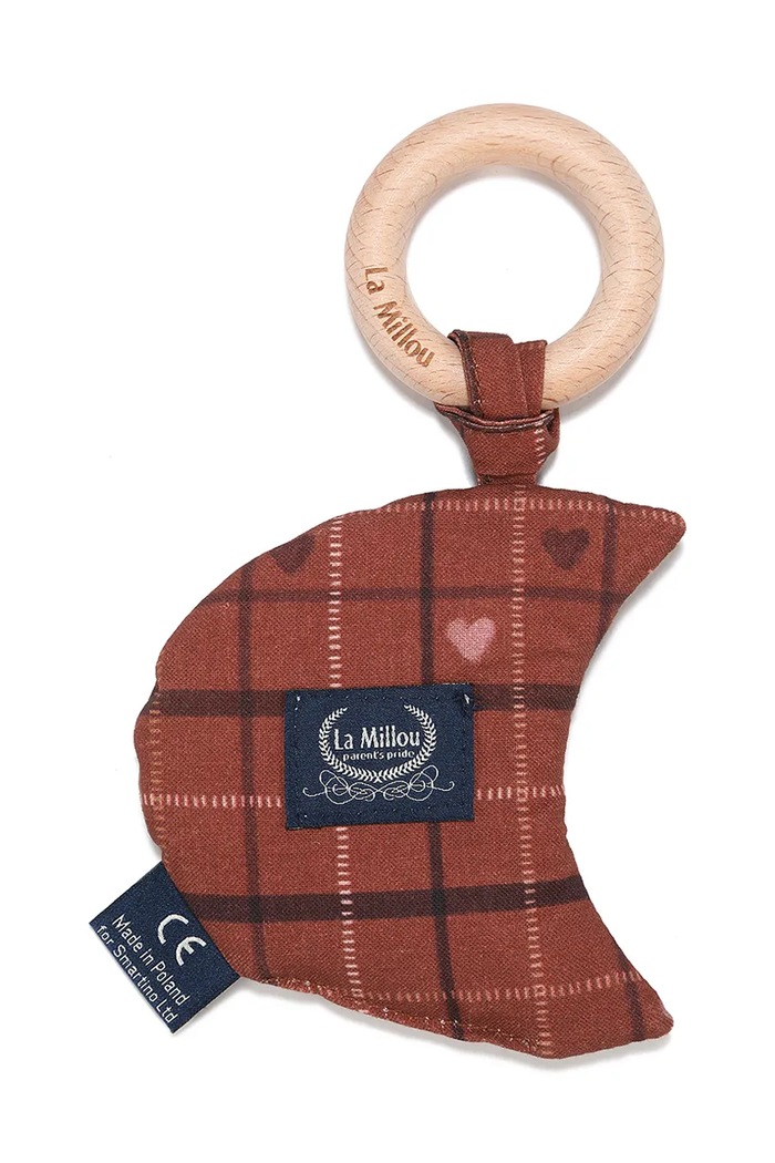 La Millou Hryzátko detské bavlnené MOO MEADOW PLAID oranžová 156701