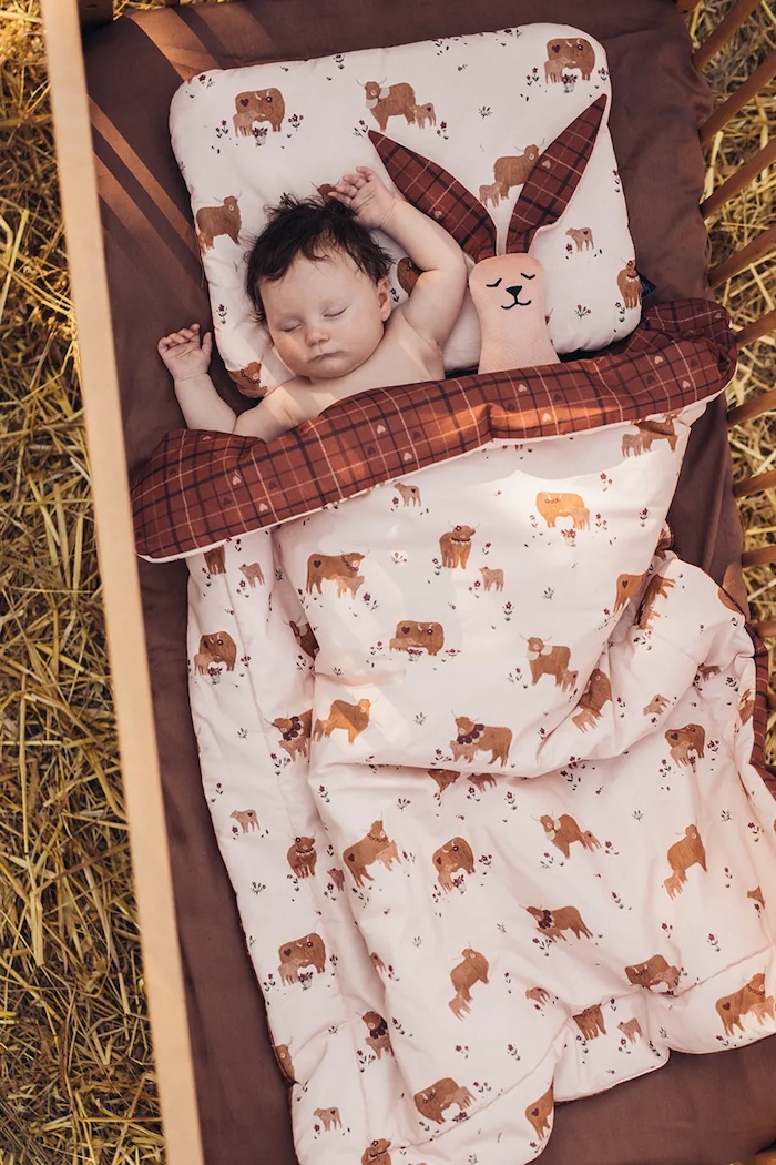 La Millou Plyšová hračka detská MOO MEADOW PLAID 156996 ružová AW26