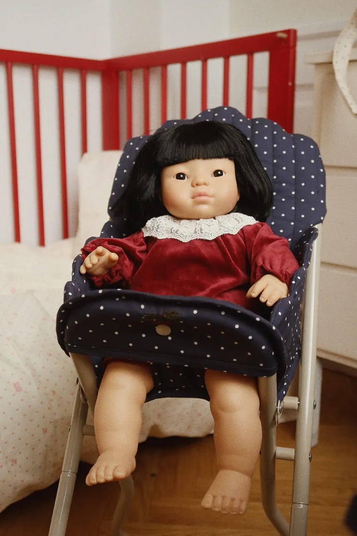 Krzesełko dla lalek dziecięce DOLL HIGH CHAIR Konges Sløjd granatowy KS106453.9BY2