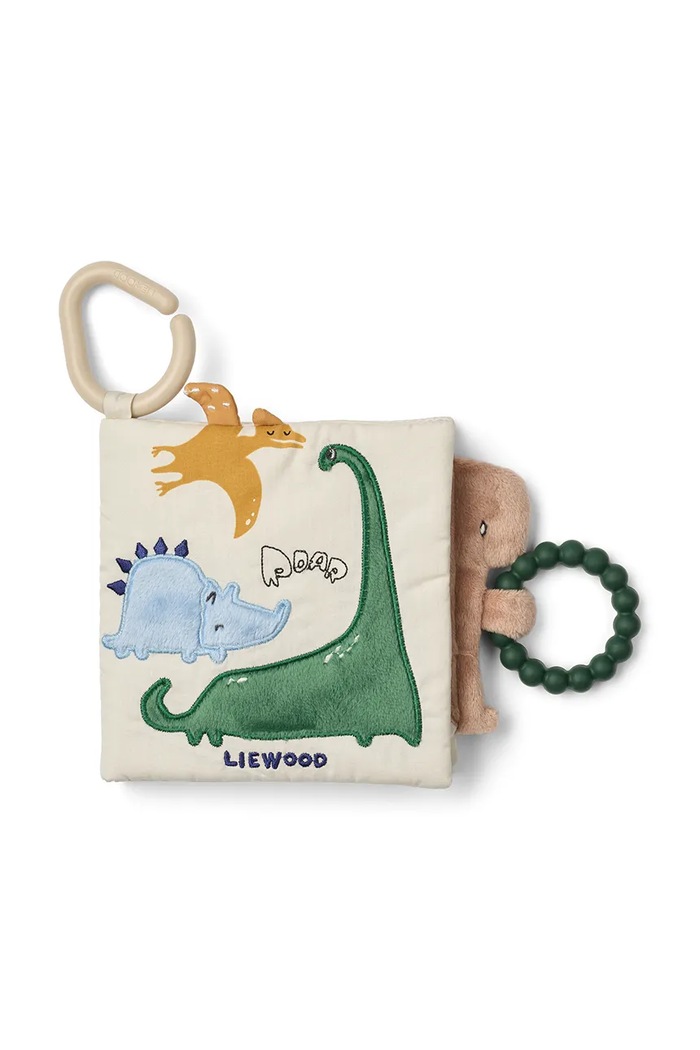 Liewood Aktivnostna knjigica otroška Fey Dino Roar Fabric Book bež LW21118.9BY2