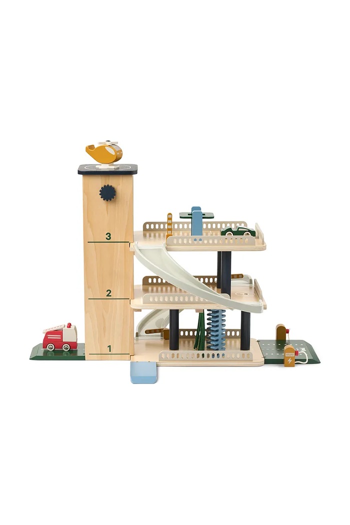 Deklice Liewood Aktivnostna igrača otroška Jordy Wooden Multi Play Parking Tower LW21113.9BY2 pisana