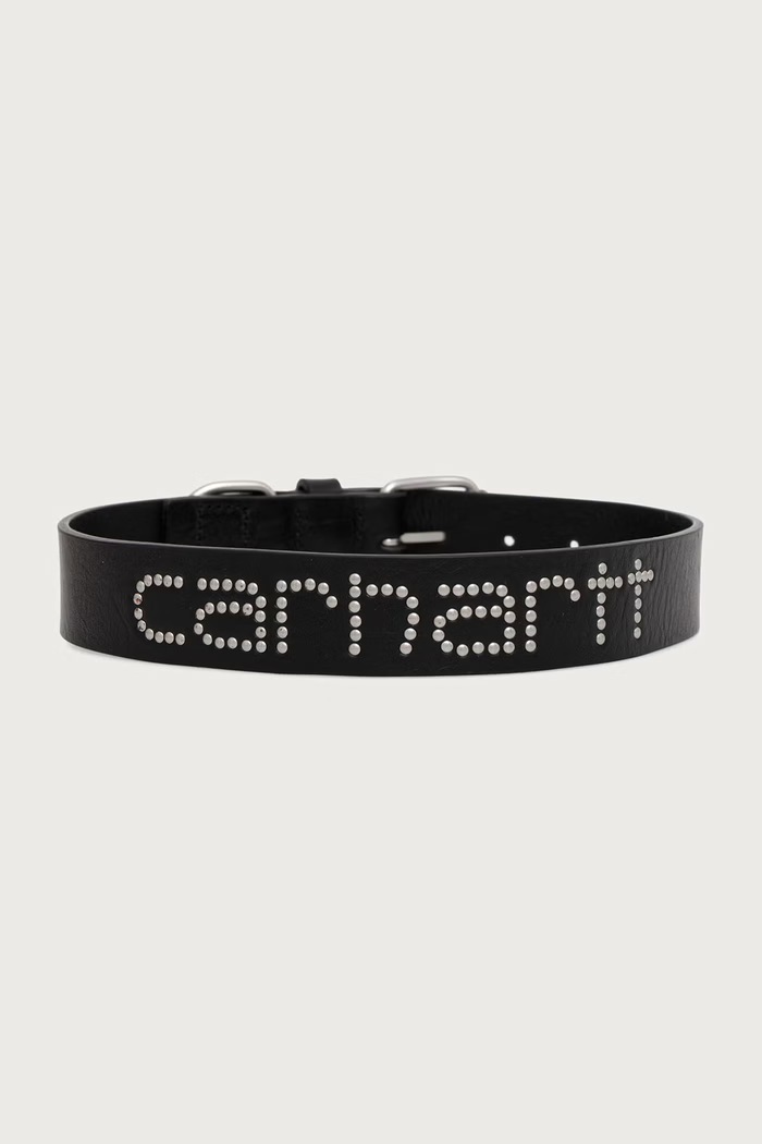 Carhartt WIP Obroża dla psa Script Studs Dog Collar I037387.4BHXX czarny AW26
