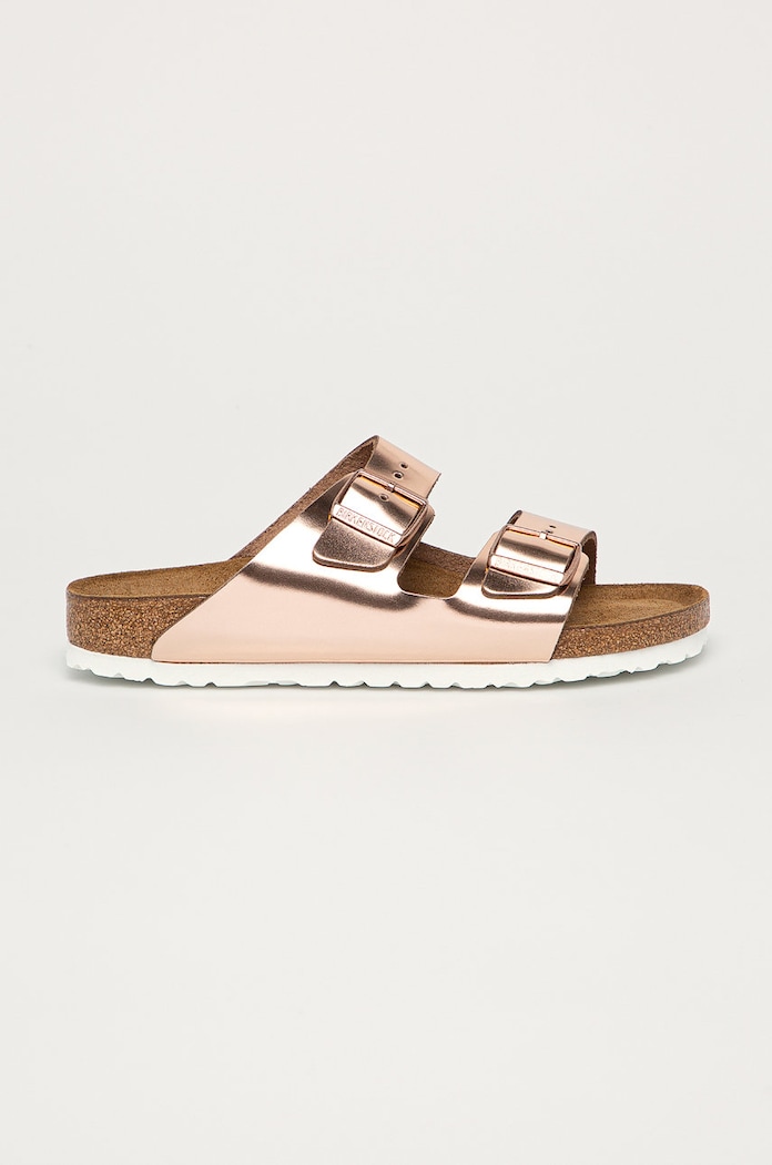 Birkenstock ciabatte slide in pelle Arizona SFB pelle fiore rosa 952093