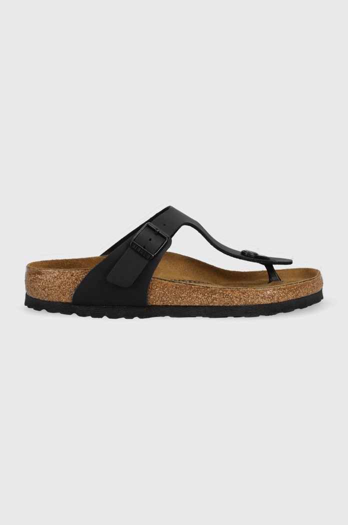 Вьетнамки Birkenstock Gizeh имитация натуральной кожи чёрный 043691