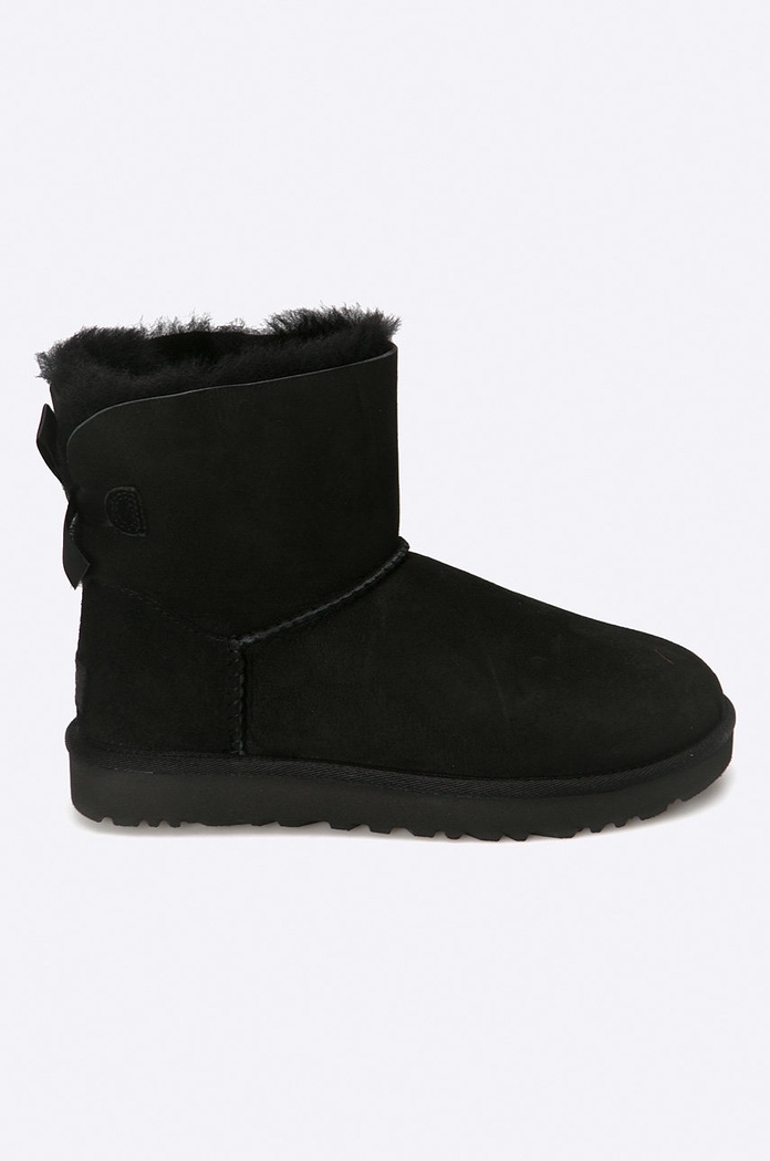 UGG suede snow boots Mini Bailey Bow II flat black 1016501.BLK