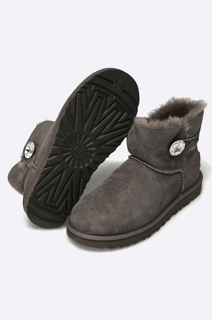UGG Botki Mini Bailey Button Bling 1016554.GRE szary