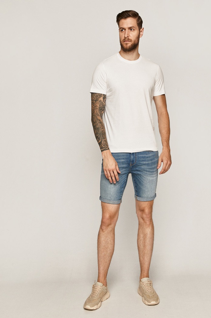 T-shirt męski gładki biały RS20.TSMB02 biały RS20