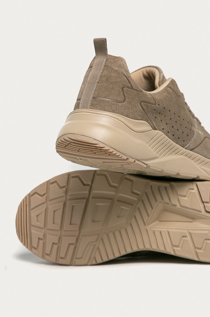 Obuwie Skórzane sneakersy męskie beżowe RS21-OBM202 beżowy