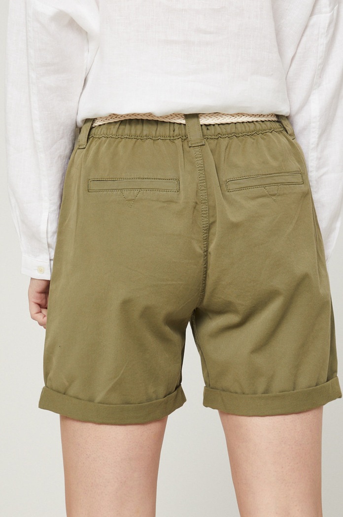 Odzież Szorty damskie gładkie high waist zielone RS22-SZD070 zielony