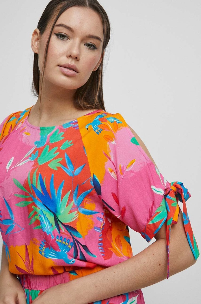 Bluzka damska wzorzysta kolor multicolor RS23.BKD902 multicolor