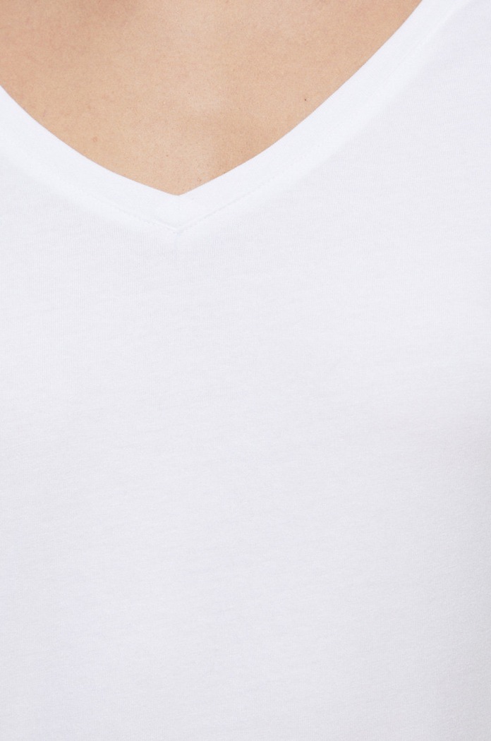 Longsleeve bawełniany damski gładki z domieszką elastanu kolor biały RS23.BUD011
