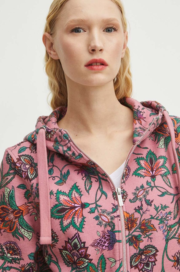 Bluza damska wzorzysta kolor różowy różowy RS24.BLD011