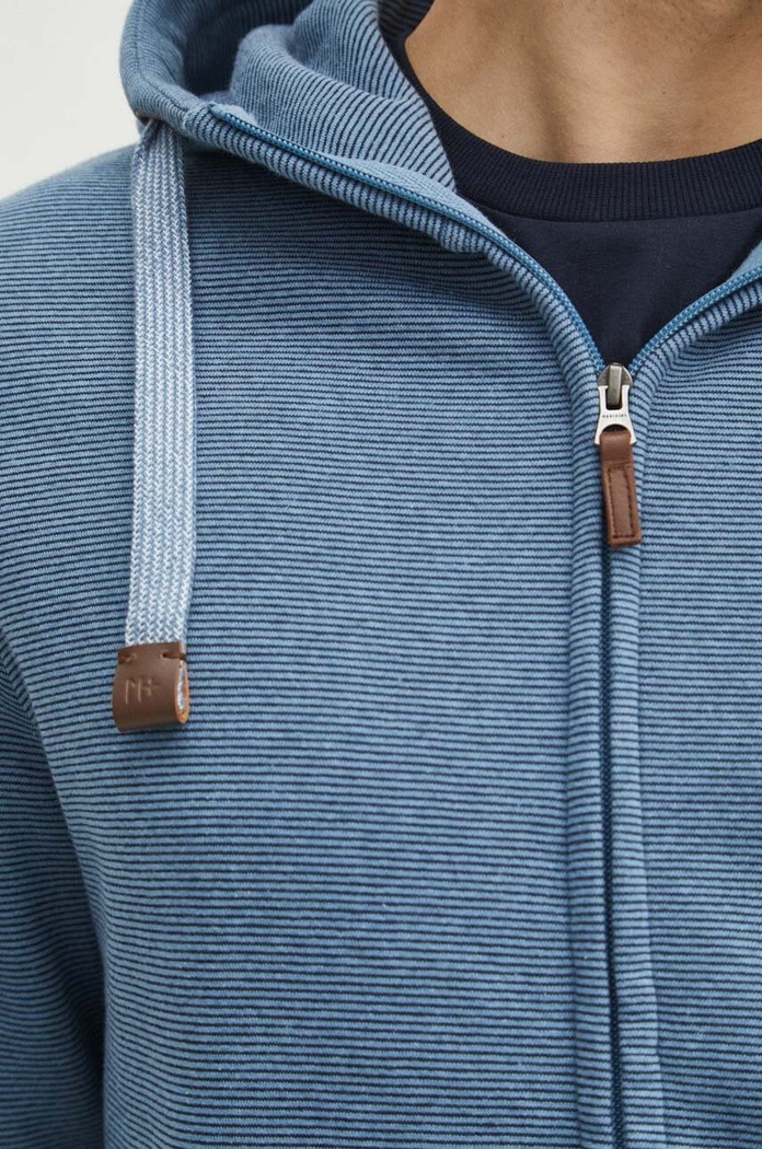 Bluza męska z kapturem wzorzysta kolor niebieski RS24-BLM600 niebieski