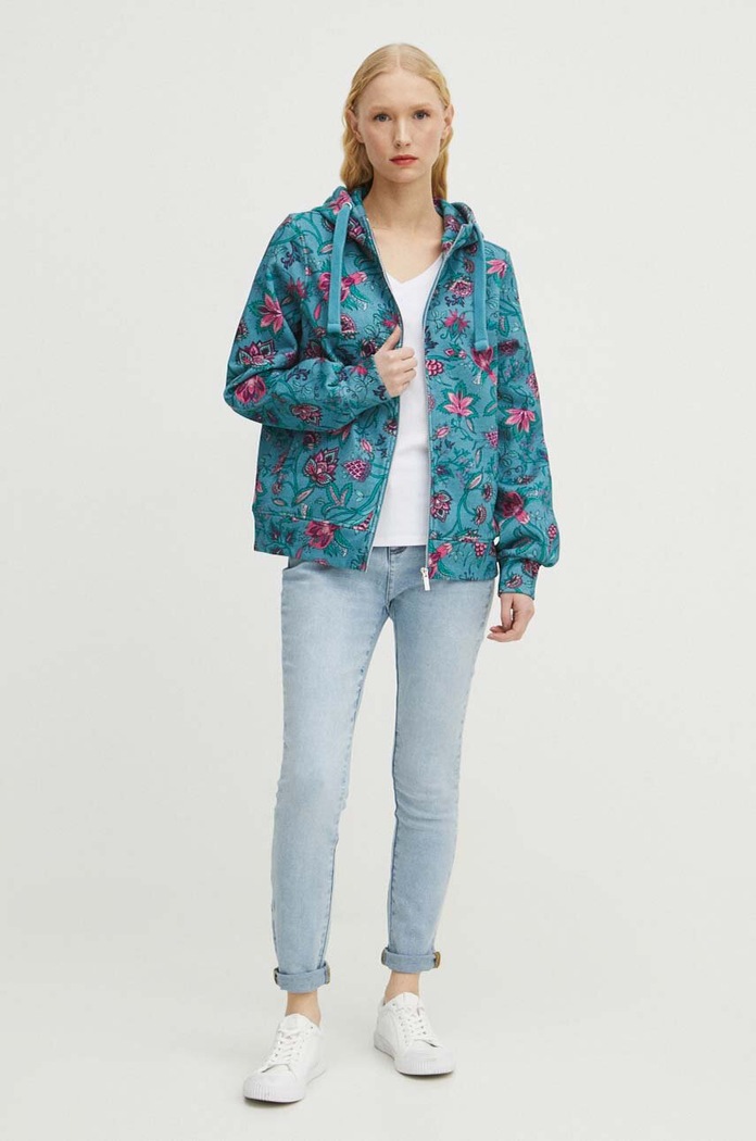 Longsleeve bawełniany damski kolor biały RS24-BUD010 biały RS24