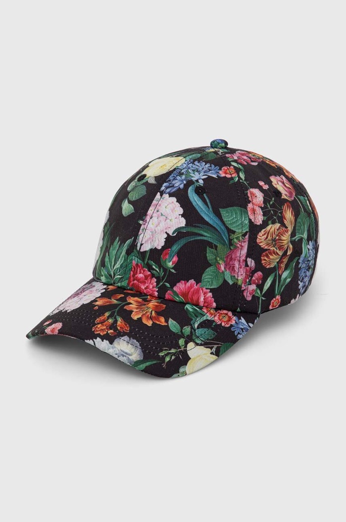 Czapka z daszkiem damska w kwiaty kolor multicolor wzorzyste multicolor RS24.CAD501