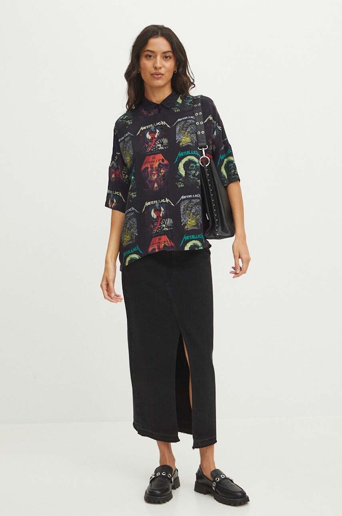 Odzież Koszula damska oversize Metallica kolor multicolor RS24-KKDB50 multicolor